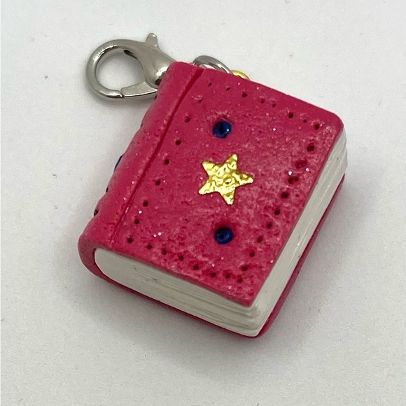 Unique Book Pendant-miniature Polymer Clay keychain book-One of a kind mini book - Picture 3 of 13